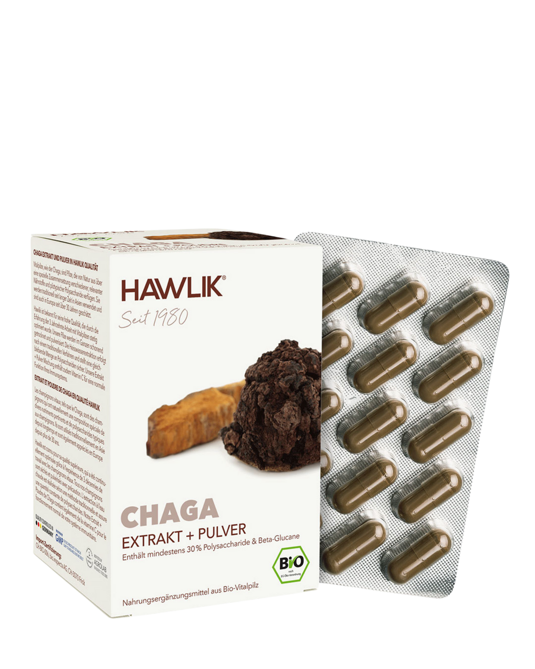 BIO Chaga Extrakt + Pulver Kapseln