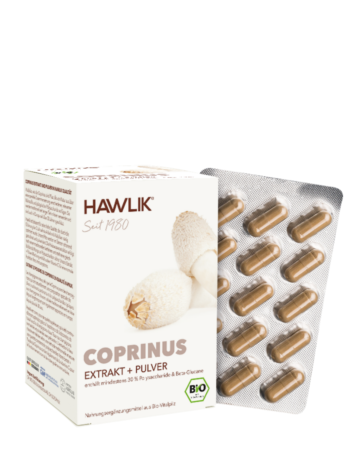 BIO Coprinus Extrakt + Pulver Kapseln