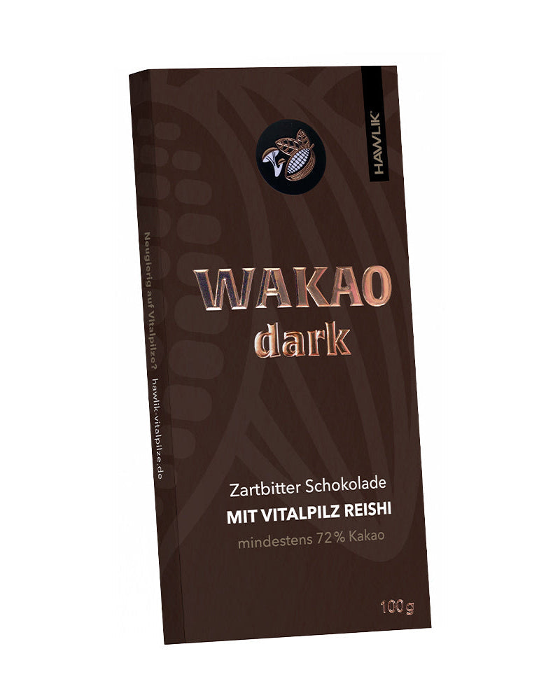 WAKAO dark Zartbitter Schokolade mit Reishi